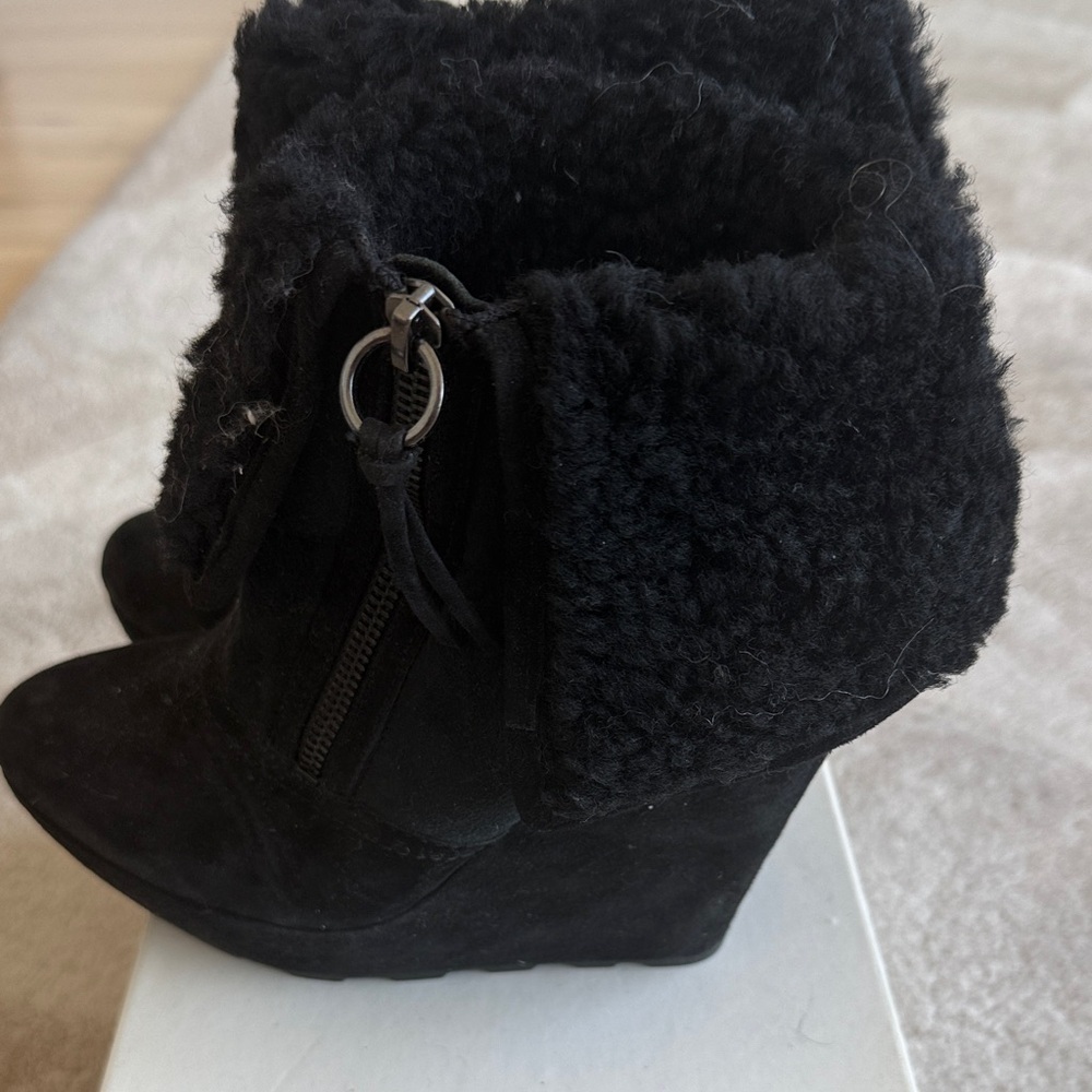 Women's Black Wedge Ankle Boots